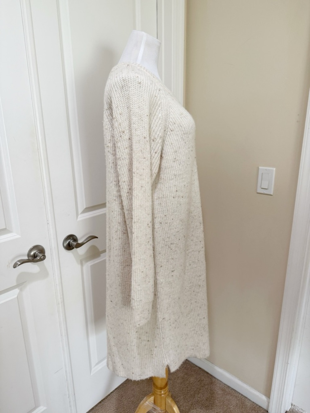 NWT Madewell Curved Hem Soft Cozy Wool Sweater Dress in Donegal Pearl Size XL - Picture 4 of 8